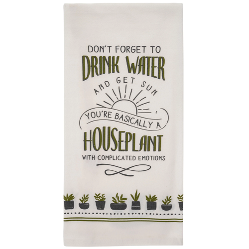 Karma Cheeky Flour Sack Tea Towel "House Plant"