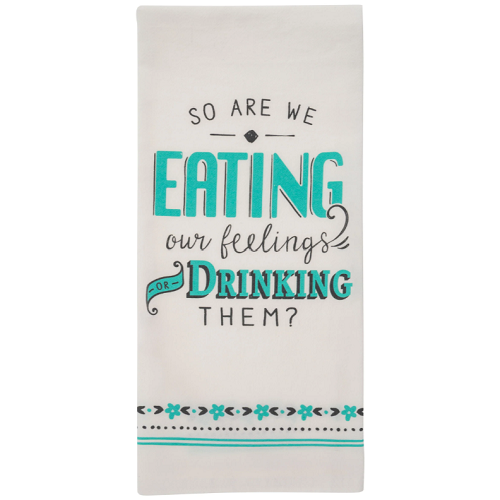 Karma Cheeky Flour Sack Tea Towel "Eating Our Feelings"