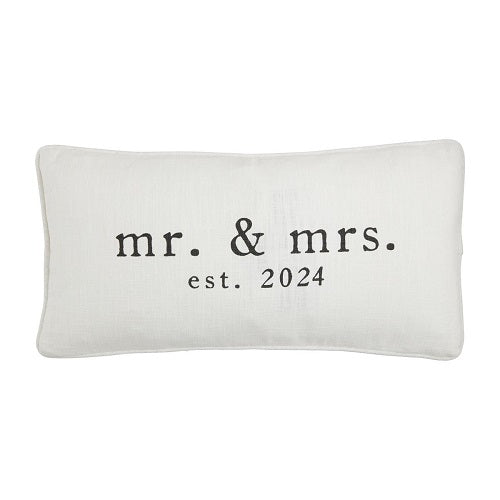 Mud Pie Mr. & Mrs. est. 2024 Lumbar Pillow