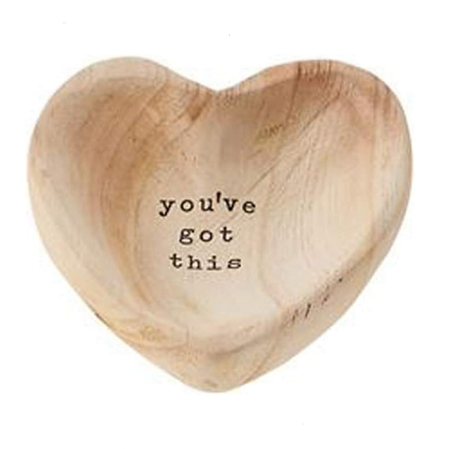 Mud Pie You've Got This Wood Heart Trinket Tray