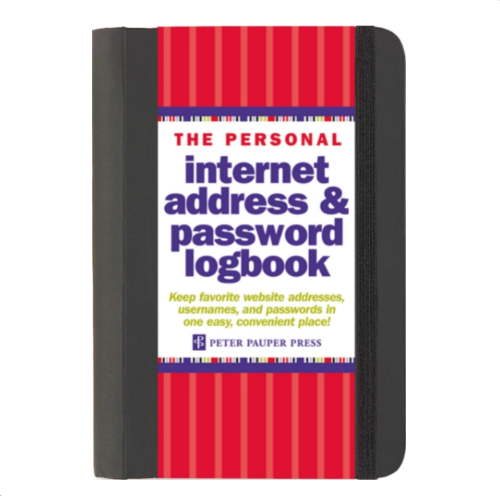 Peter Pauper Press Internet Address & Password Logbook Black