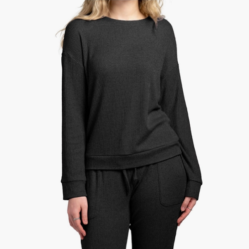 Hello Mello Cuddleblend Sweater Black to Bed