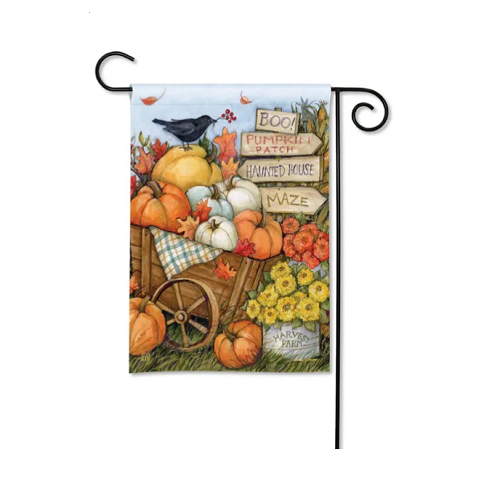 Studio M Fall Wheelbarrow Garden Flag