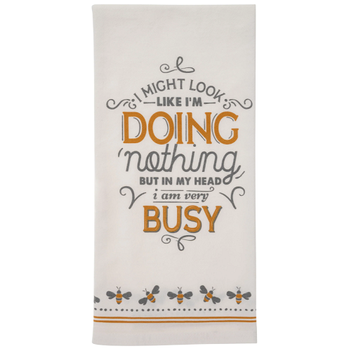 Cheeky Flour Sack Tea Towel "Very Busy"
