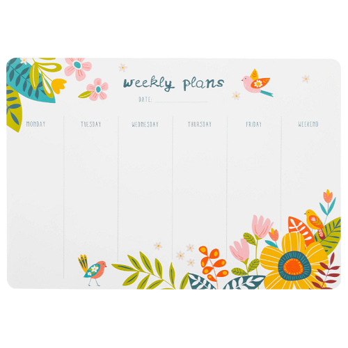 Weekly Desk Pad Calendar Bird