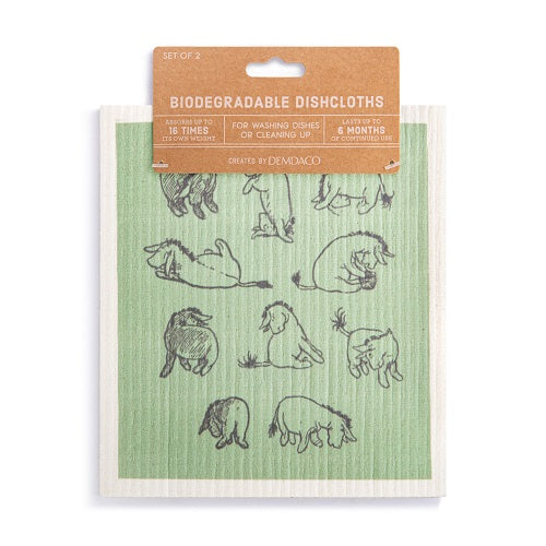 Demdaco Classic Winnie-the-Pooh Biodegradable Dishcloths Eeyore