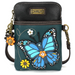 Chala Cell Phone Xbody Blue Butterfly Turquoise