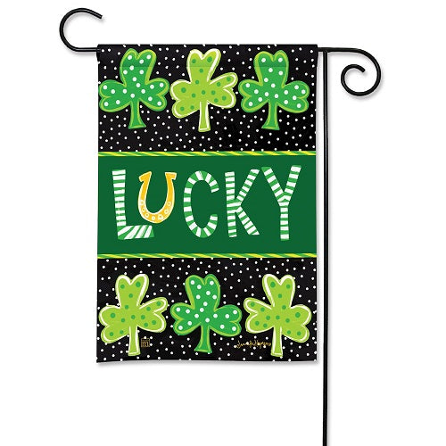 Studio M Lucky Horse Shoe & Shamrocks Garden Flag