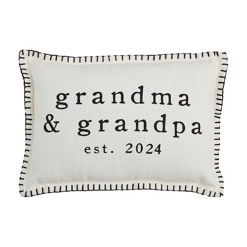 Mud Pie Grandma & Grandpa est. 2024 Pillow