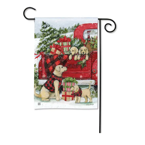 Studio M Christmas Puppies Garden Flag