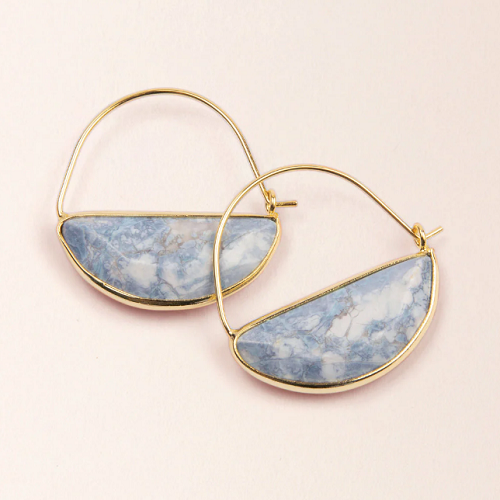Scout Stone Prism Hoop Blue Howlite/Gold