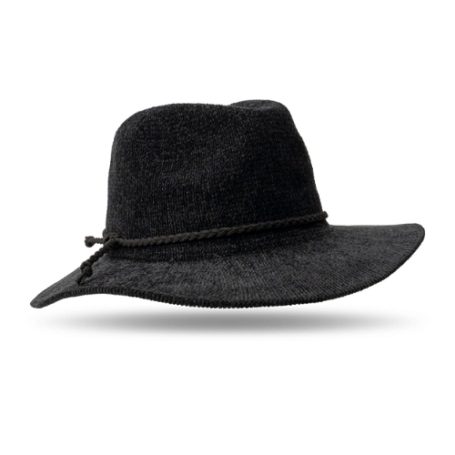 Hello Mello Getaway Folding Panama Hat Black