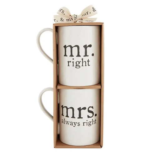 Mud Pie Mr. and Mrs. Right Mugs