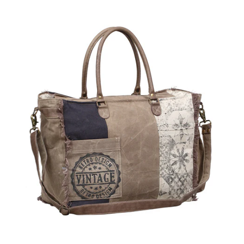 Myra Retro Print Weekender Bag
