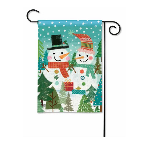 Snow Couple Garden Flag