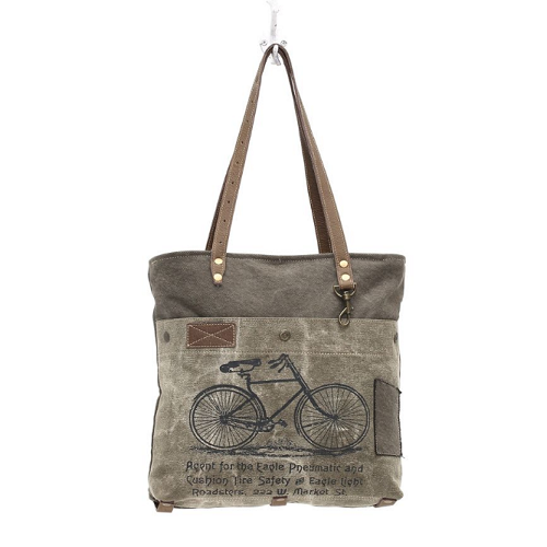 Myra Bicycle Green Tote Bag