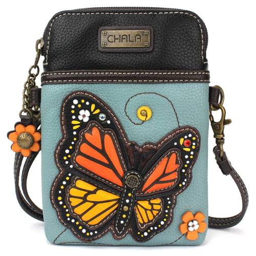 Chala Cell Phone Xbody Monarch Butterfly Blue