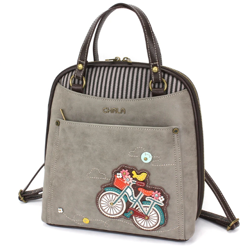 Chala Convertible Backpack Bicycle Gray
