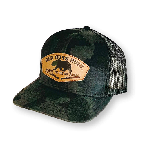 Bear Patch Black Camo Trucker Hat