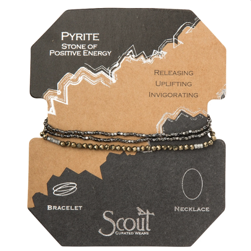 Scout Delicate Stone Bracelet/Necklace Pyrite/Hematite