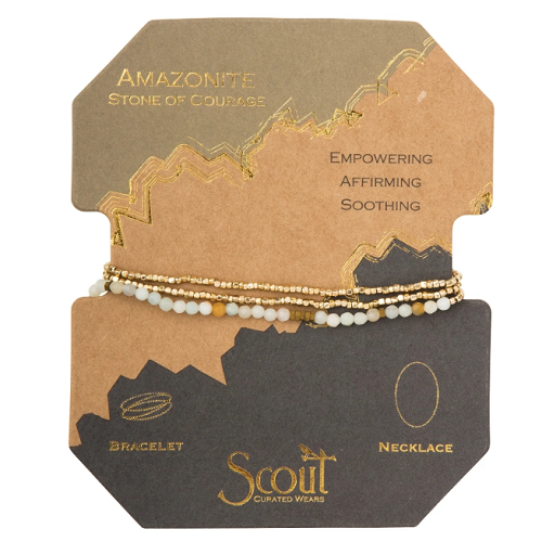 Scout Delicate Stone Bracelet/Necklace Amazonite Stone of Courage