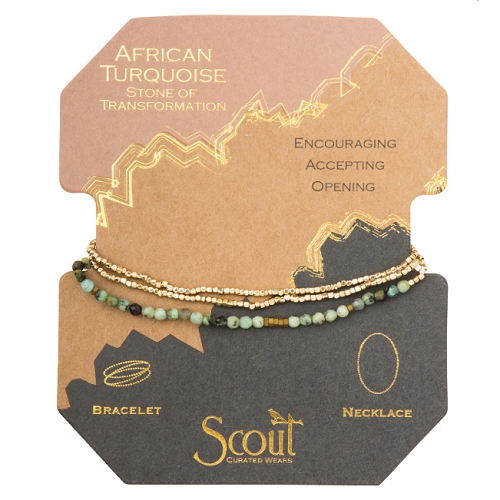 Scout Delicate Stone Bracelet/Necklace African Turquoise Stone of Transformation