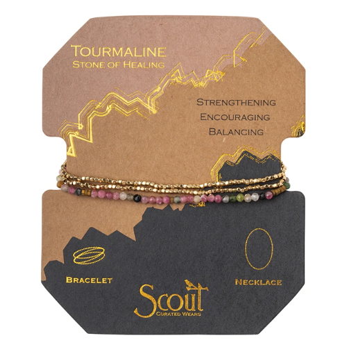 Scout Delicate Stone Bracelet/Necklace Tourmaline/Gold