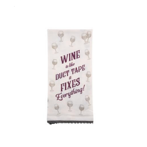 Flour Sack Tea Towel Wine and Duct Tape
